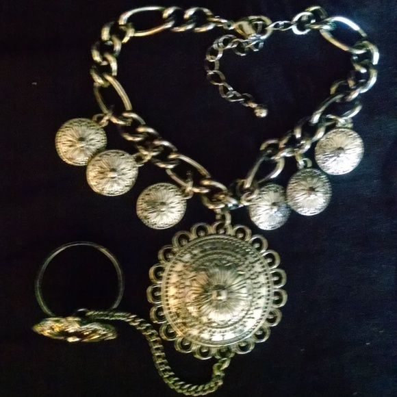 Rare Finger Ring Hand Harness Chain Bracelet